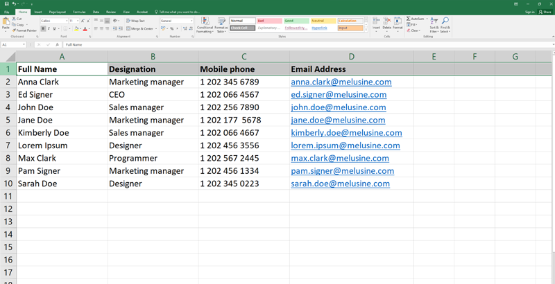 Prepare employee data in a CSV file. Photo: AdSigner