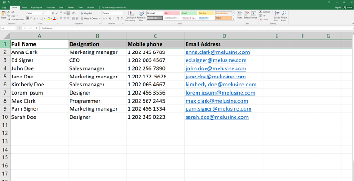 Prepare employee data in a CSV file. Photo: AdSigner