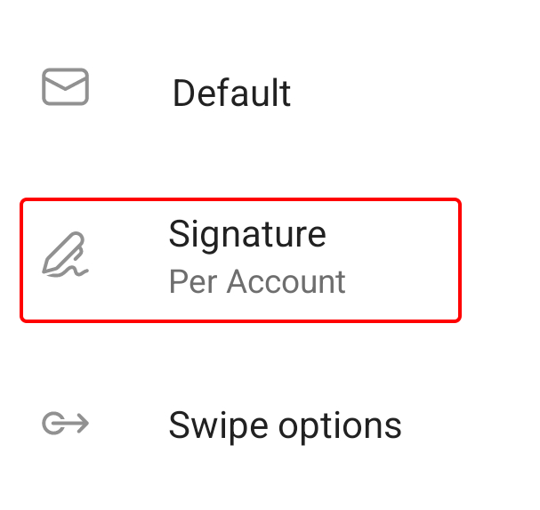 Signature settings